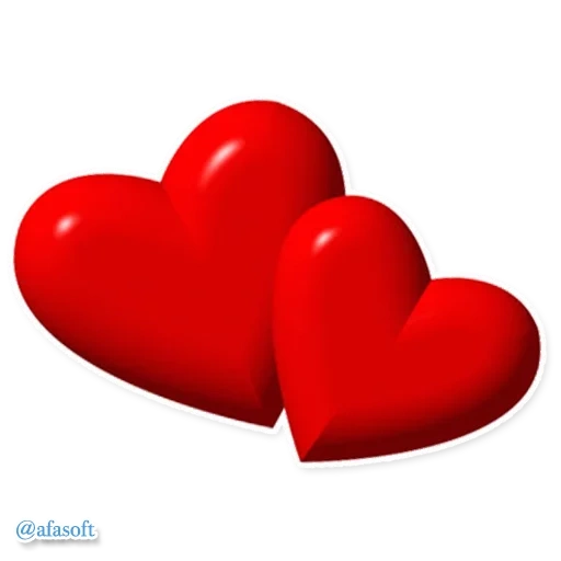 jantung, hati, dua hati, merah berbentuk hati, animashka dengan hati yang besar