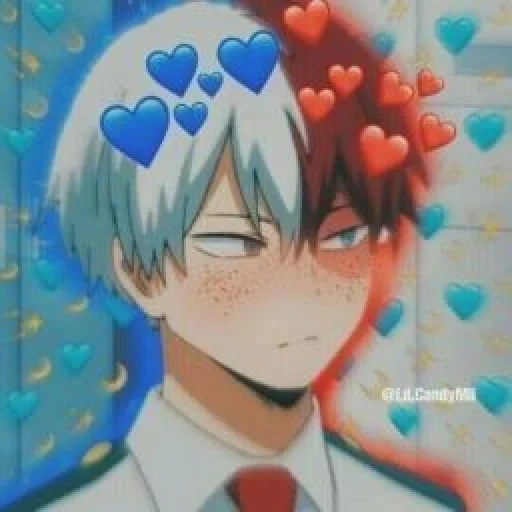 todoroki, тодороки, тодороки шото, shoto todoroki, тодороки шото сердечками над головой