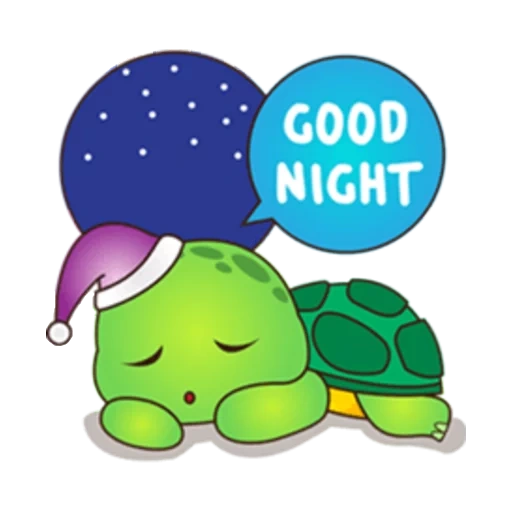 good night, little turtle, good night sweet, good night kawai, good night mother