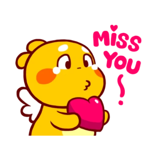 qoobee, smiling face, character, smiling face miss you, smiley face sticker