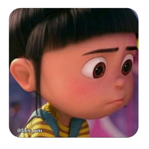 agnes, caricatura, feo agnes, feo 2 agnes, chica fea y triste