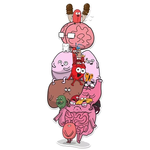 exención, intestino, regulación de temperatura, theawkward yeti, despojos de dibujos animados