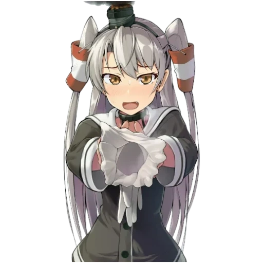 art de l'anime, amatsukaze, anime girl, amatsukaze kantai collection, gants de la série matsuwa kangtai