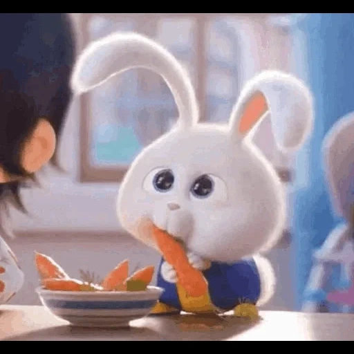 rabbit snowball, interesting rabbit, rabbit snowball cartoon, the secret life of pets 2 rabbits, pet's secret life 2 snowballs