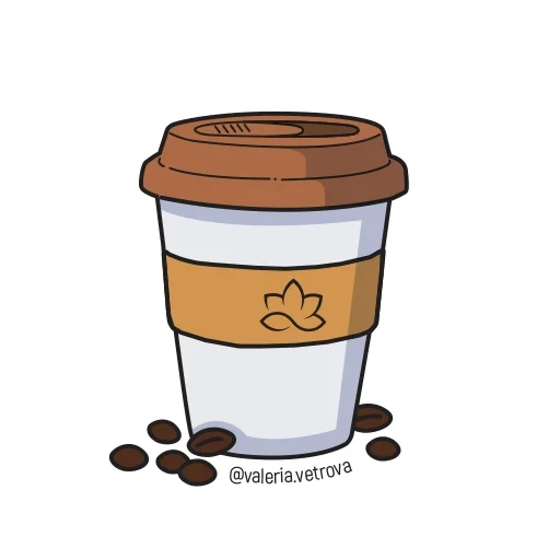 café klipat, café diário, padrão de café de lata, cartoon xícara de café