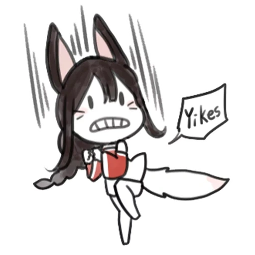 ahri emoji, red cliff animation, anime girl, anime picture, cartoon characters