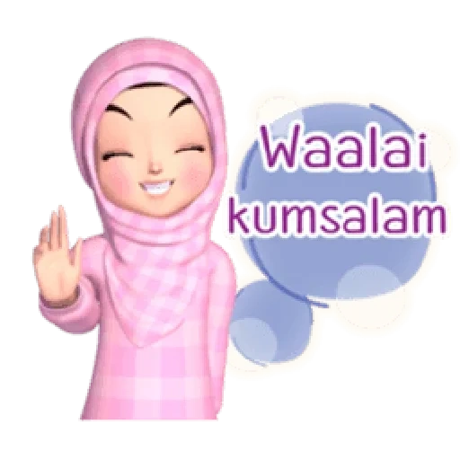 mujer joven, 3 d musulmán, hijab lindo, hijab chica, dibujos animados de hijab