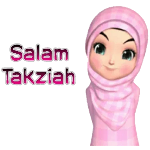 mujer joven, hijab lindo, hijab chica, hijab musulmán, dibujos animados de hijab