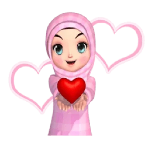 la ragazza, hijab cute, cartoon hijab, donne musulmane, pittura musulmana