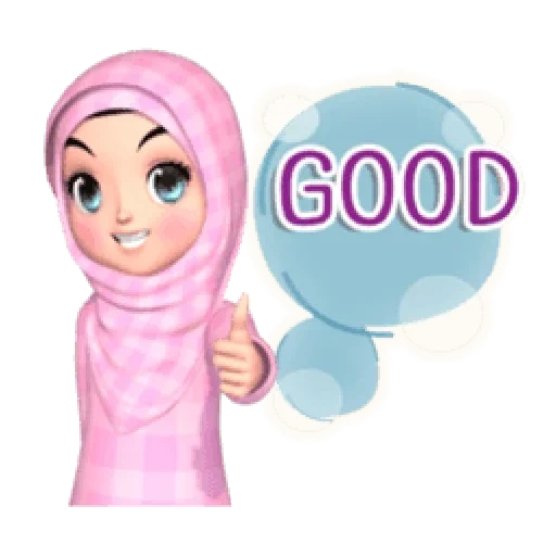 wanita muda, 3 d muslim, hijab lucu, hijab muslim, kartun hijab