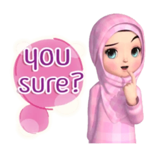 wanita muda, 3 d muslim, hijab lucu, gadis jilbab, kartun hijab