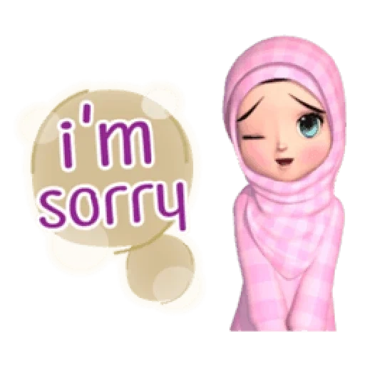 la ragazza, 3 d musulmani, hijab cute, muslim hijab, cartoon hijab