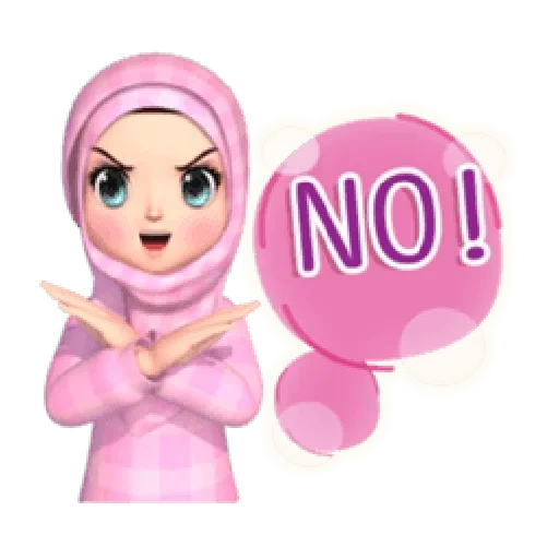 wanita muda, 3 d muslim, hijab lucu, hijab muslim, kartun hijab