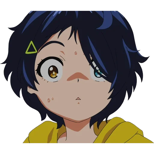 anime cute, anime characters, elyotto sugar crash, frill icon wonder egg, priority miracle eggs anime rick kawai