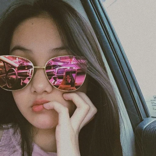gafas, chica, chica de estilo, chica asiática