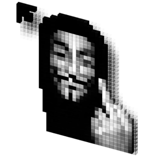 human, griddlers plus, pixel face, hackers anonymous, hacker group anonymus