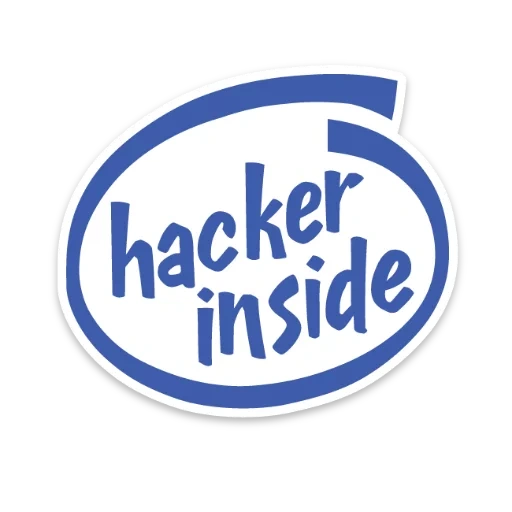 hacker, hacker, logotipo de hacker, logotipo de intel, pegatina del logotipo