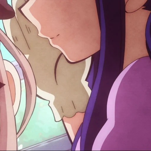 animação, animação yuri, beijo de yuri, animação emparelhada, beijo do céu