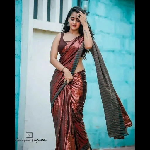 pacchetto, giovane donna, sari indiano, dipika paduon