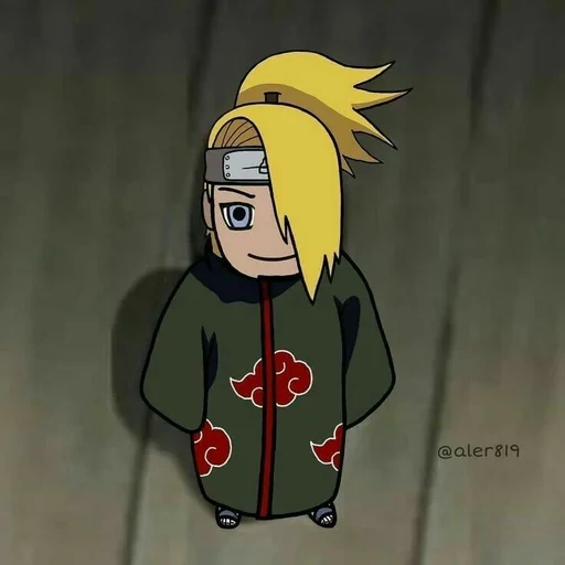 deidara chibi, mini deidara, naruto deidara, deidara akatsuki, mini neji deidara