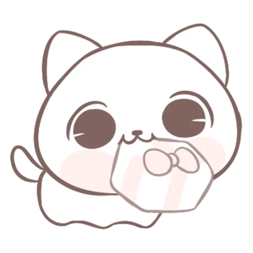disegni di kawaii, cuccioli di marshmallow, marshmallow e cucciolo, bella gatti kawaii, i disegni di kawaii sono leggeri