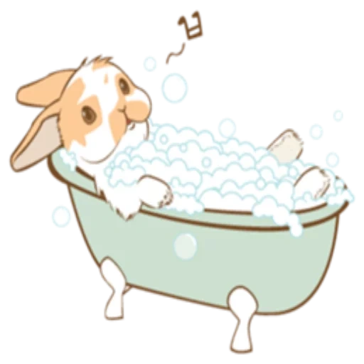 das bad des fuchses, hunde im bad, hund im badezimmer, badezimmer hund cartoon modell, illustration für das bad des welpen