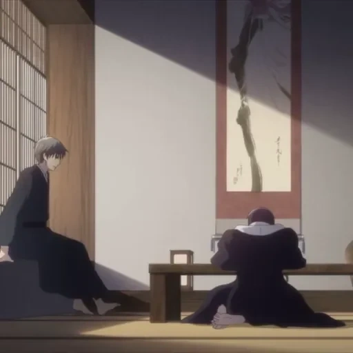anime, el anime es diferente, personajes de anime, anime ryuou no oshigoto temporada 1, sova-genropia doble suicidio en rakugo