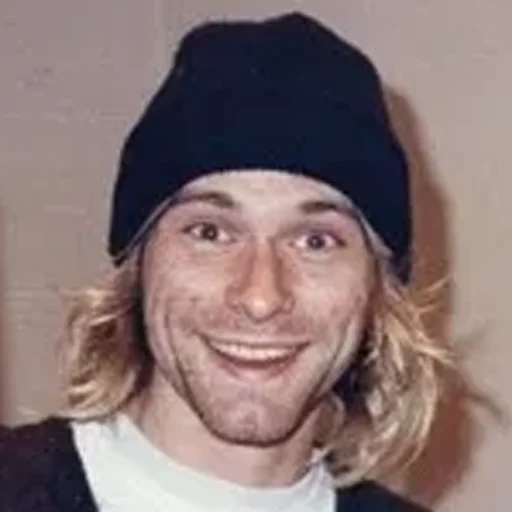 nirvana, dave grol, kurt cobain, cappello kurt cobain, kurt cobain sorride