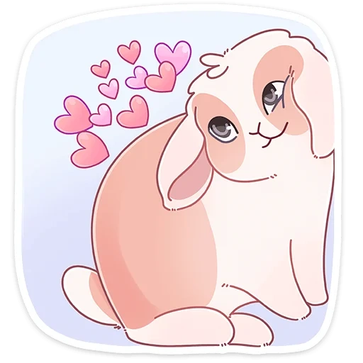 кролик, розовый слоник, рисунки животных милые, милые рисунки кроликов, рисунки кролика персиком