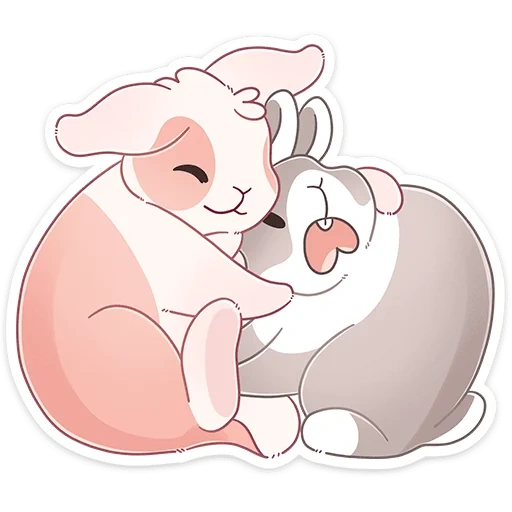 animation, rabbit, hug