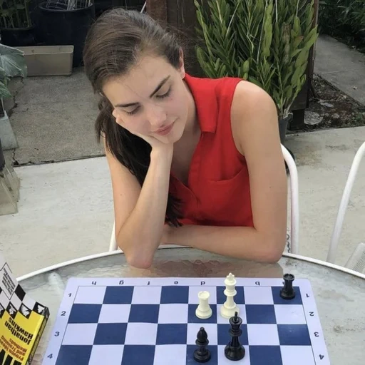 scacchi, giovane donna, gioco di scacchi, botya chess player, aisa ha scacchi