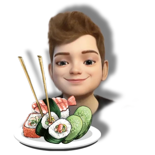 enfrentar, garoto, humano, sushi chefe, carta da cadeia maligna do smosh