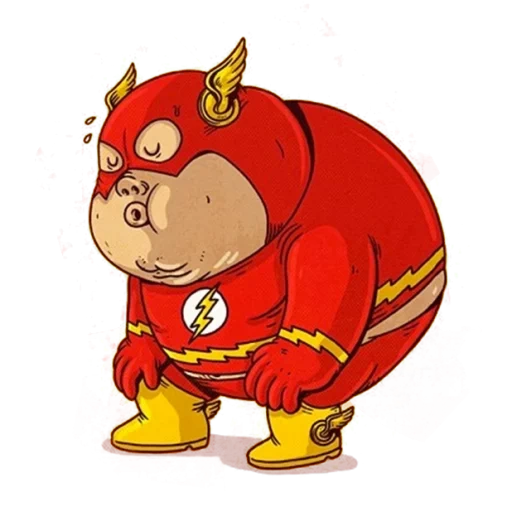 flash flash, super-héros, glutton de super-héros, super-héros épais
