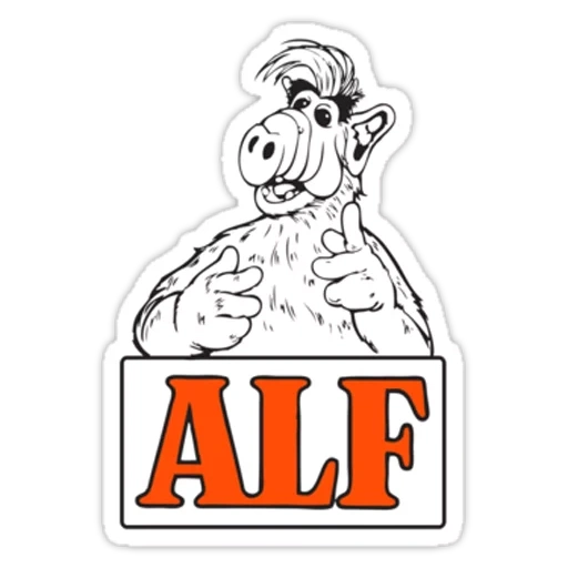 alf, alf, símbolo, contornos de alf, dibujo alfa