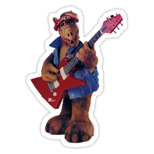 temporada 5 de alf, guitarra alf, pegatina