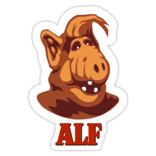 alf, alfa, adesivo alf