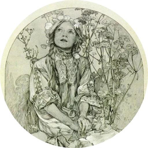 альфонс муха, картина рисунок, рисунки художников, альфонс муха художник, альфонс муха месяцы 1899