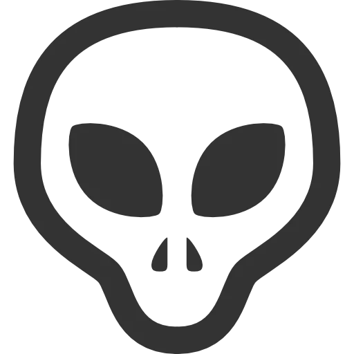 иконка черепа, значок черепа, пришелец иконка, инопланетянин иконка, голова инопланетянина логотип