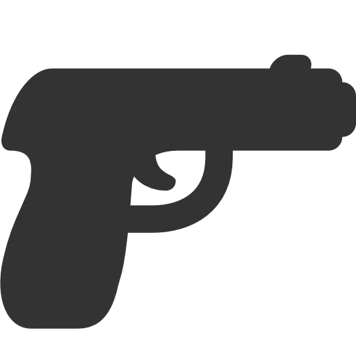 знак пистолета, пистолет силуэт, иконка пистолета, значок пистолета, пистолет макарова иконка