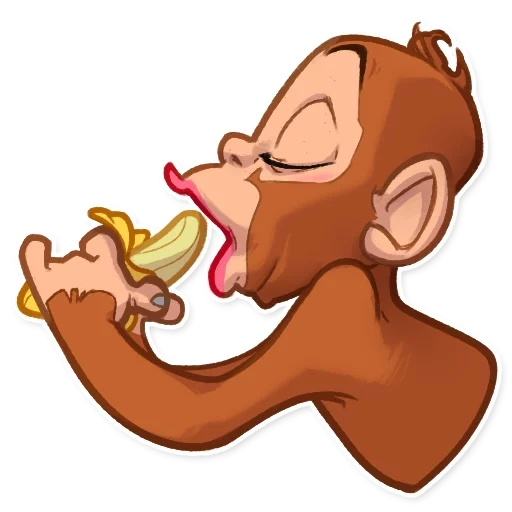 macaco, macaco, banana de macaco de desenho animado
