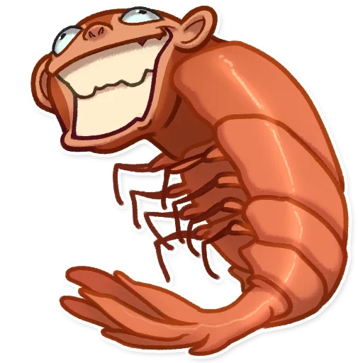 monkey, cheerful shrimp, funny shrimp, shrimp cartoon