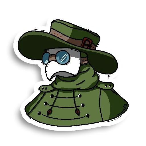 военный, чумной доктор, plague doctor, чумной доктор чиби, чумной доктор наклейка