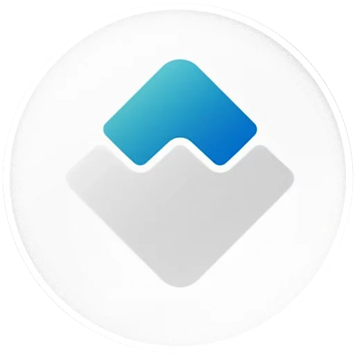 icons, logo, pictogram, blue logo, waves cryptocurrency