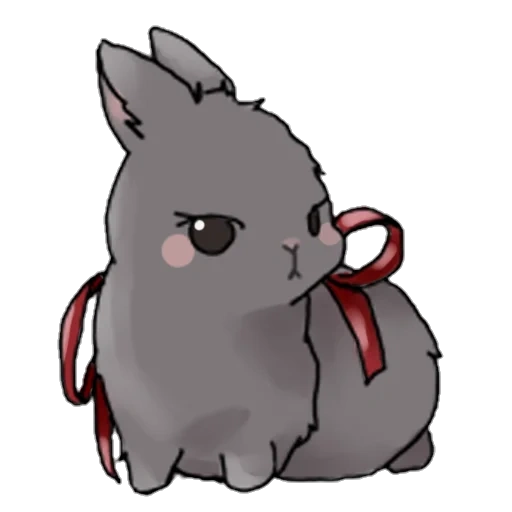 anime rabbit, anime animals, the gray rabbit of anime, cute anime rabbits, master of the devilish cult of rabbits art