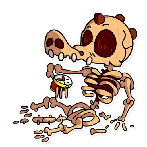 squelette, squelette de chien, squelette de dessin animé, squelette de dessin animé