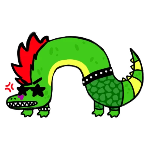 green dinosaur, lovely dinosaur, dinosaur tail pattern, dinosaur crown, cartoon dinosaur