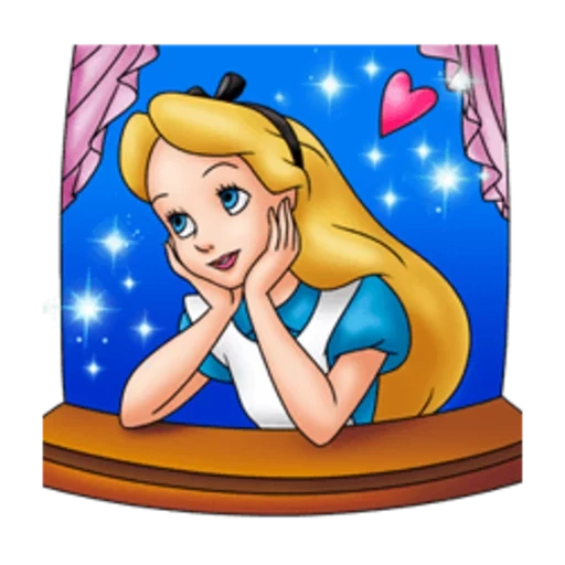 putri alice, alice of wonders, alice of wonders of wonders disney, stiker alice bertanya tanya, stiker alice wonders of wonders disney