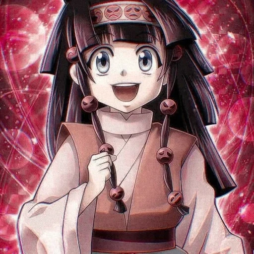 criatividade de animação, alluka zoldyck, personagem de anime, hunter x hunter 3, imagem de personagem de anime