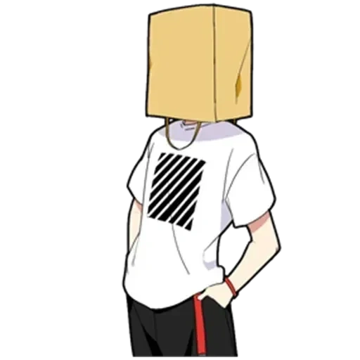 picture, human, bartard comic, anime characters, man with a bag of head