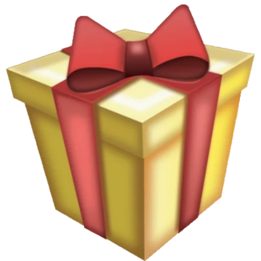 emoji подарок, эмодзи подарок, коробка подарок, победитель розыгрыша, смайлик подарок прозрачном фоне
